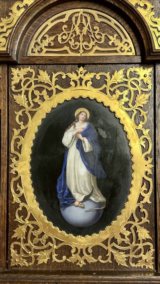 Altare domestico devozionale in stile storicista – Vienna, manifattura Franz Theyer, circa 1860-photo-1