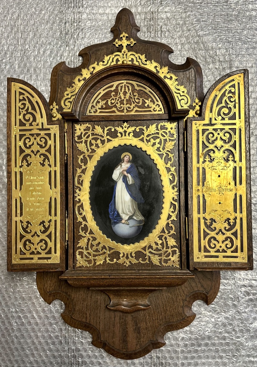 Altare domestico devozionale in stile storicista – Vienna, manifattura Franz Theyer, circa 1860