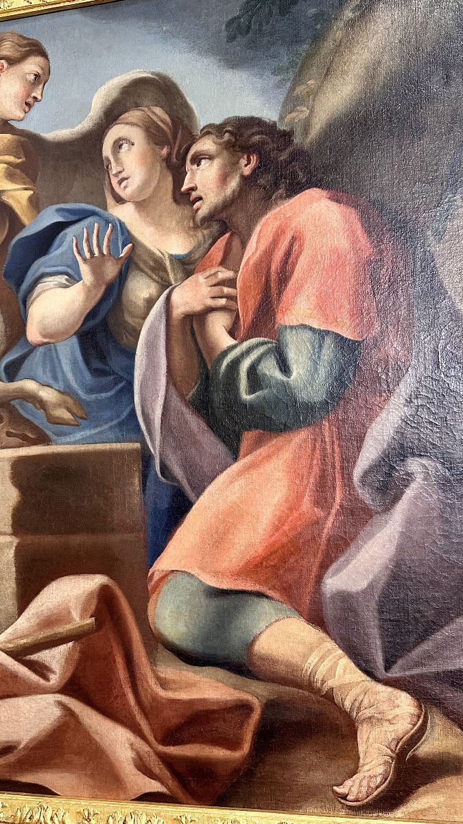 Quadro, olio su tela “Il Sacrificio dell’Agnello”, Neoclassico ( fine XVIII sec. )-photo-3