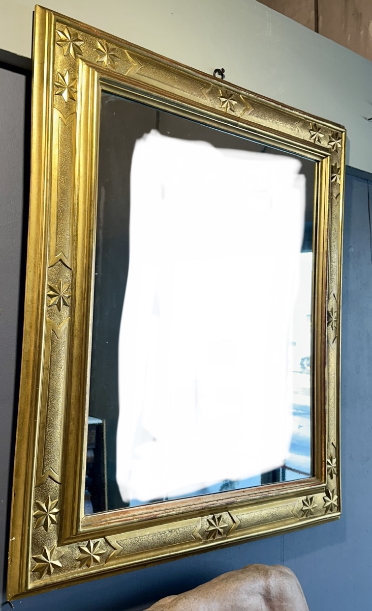 Specchiera/cornice neoclassica in legno dorato, fine XVIII – inizi XIX secolo-photo-2