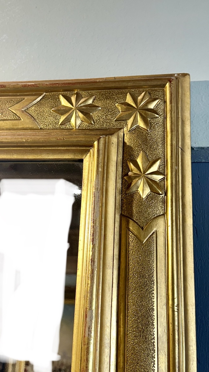 Specchiera/cornice neoclassica in legno dorato, fine XVIII – inizi XIX secolo-photo-3