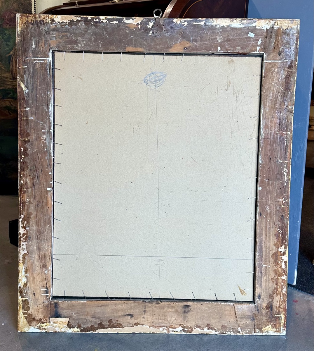Specchiera/cornice neoclassica in legno dorato, fine XVIII – inizi XIX secolo-photo-6