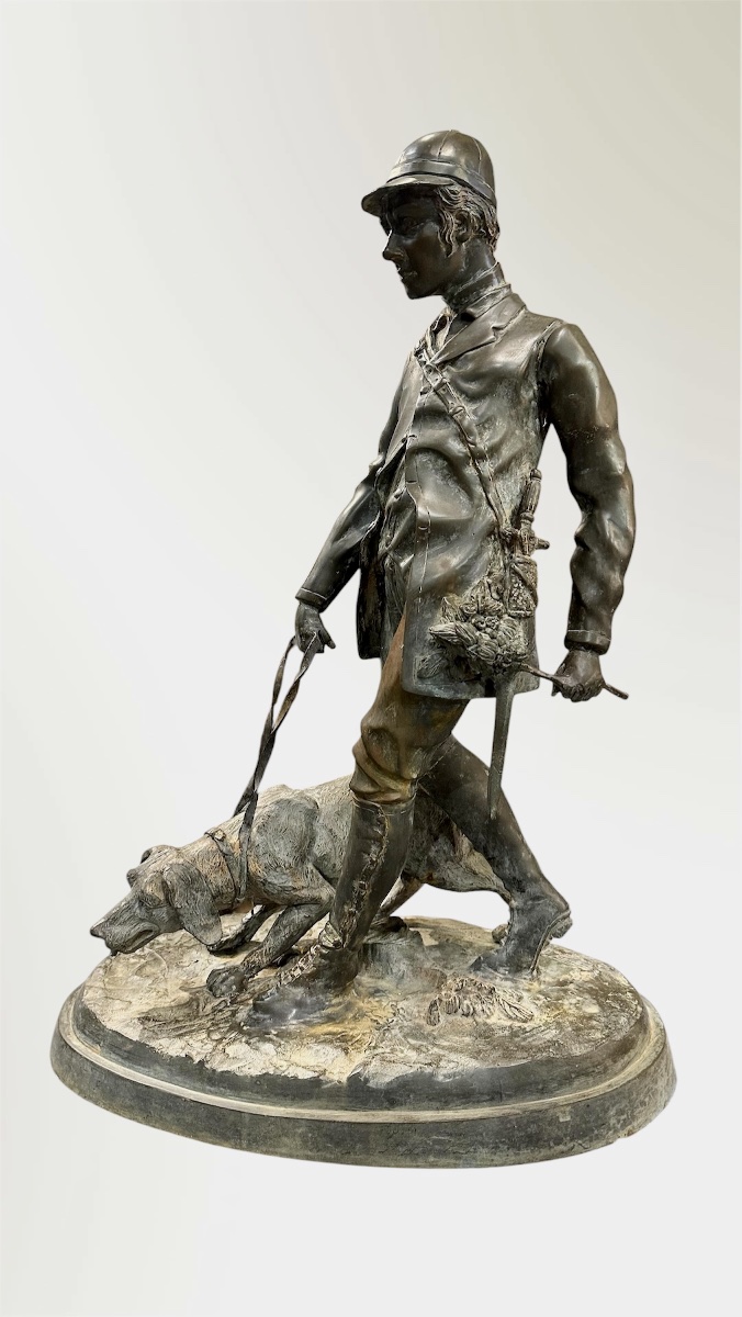 Scultura in Bronzo d'après Pierre-Jules Mêne - "Valet de Limier"  - Napoleon III-photo-2