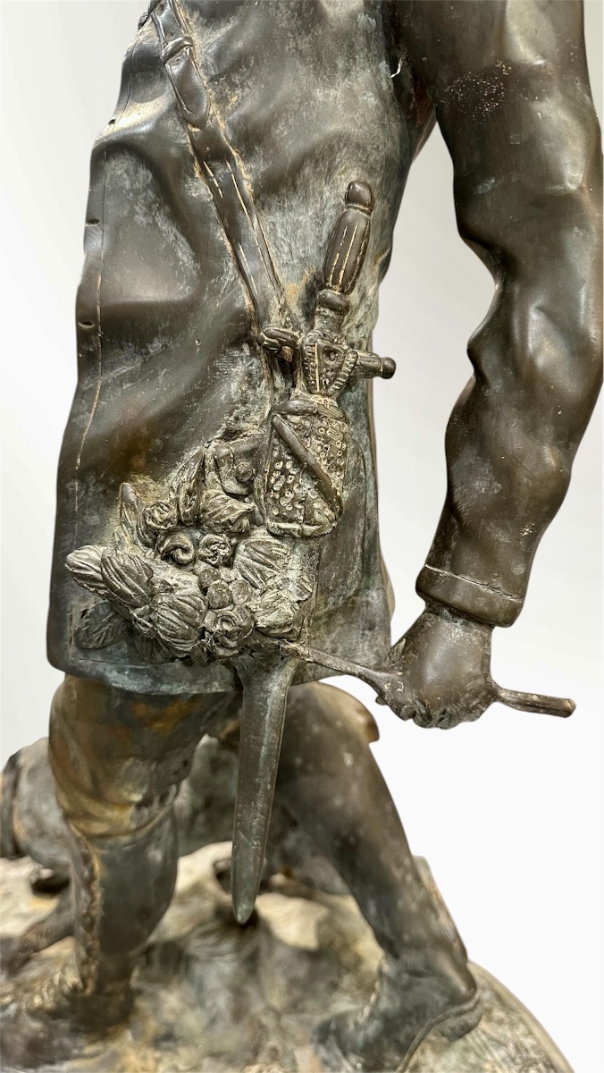 Scultura in Bronzo d'après Pierre-Jules Mêne - "Valet de Limier"  - Napoleon III-photo-3