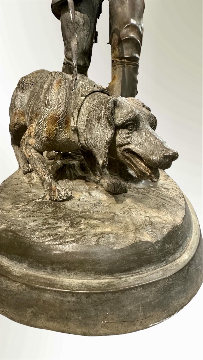 Scultura in Bronzo d'après Pierre-Jules Mêne - "Valet de Limier"  - Napoleon III-photo-4