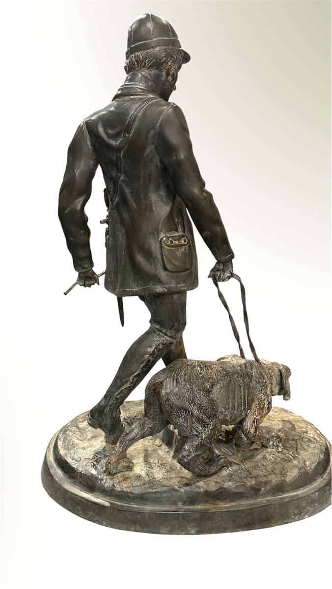 Scultura in Bronzo d'après Pierre-Jules Mêne - "Valet de Limier"  - Napoleon III-photo-2