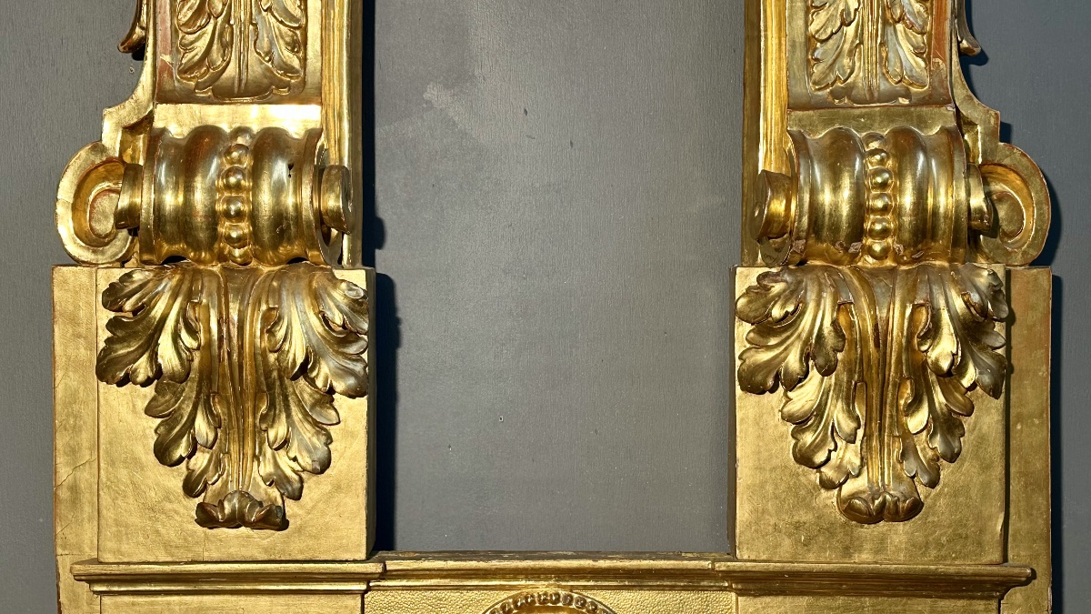 Edicola Cornice Architettonica in Legno Intagliato e Dorato - XVIII sec. -photo-4