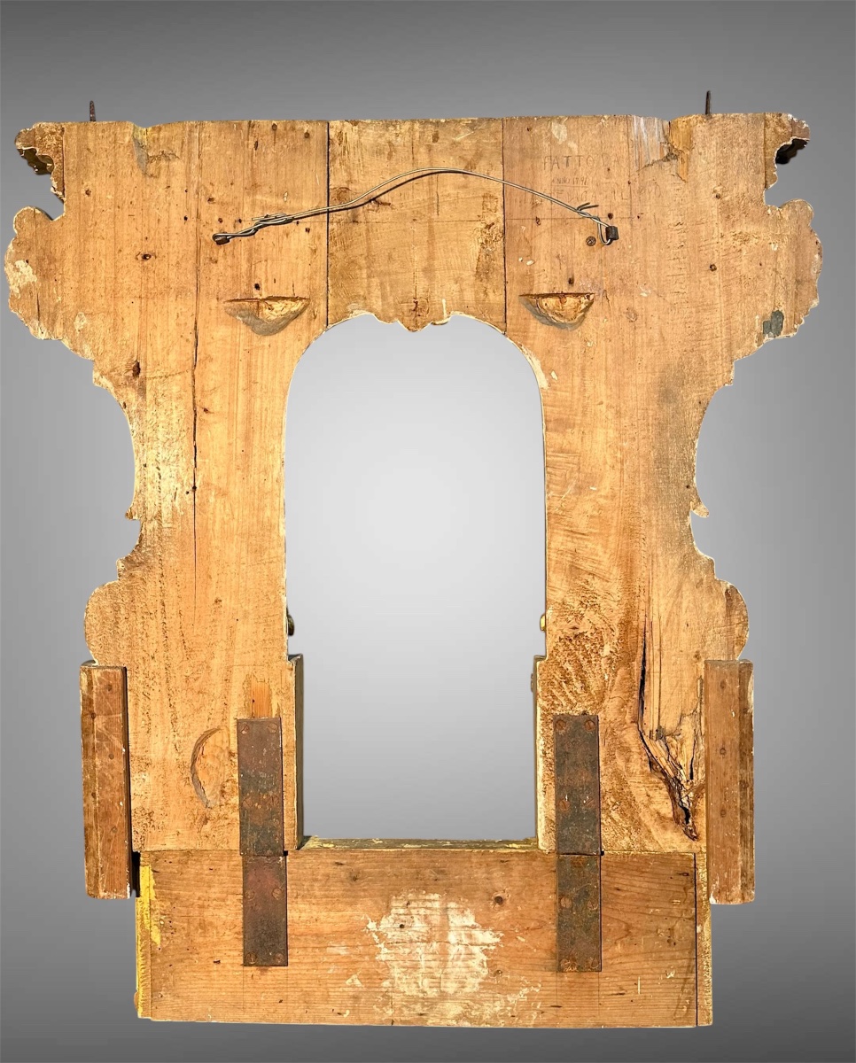 Edicola Cornice Architettonica in Legno Intagliato e Dorato - XVIII sec. -photo-8