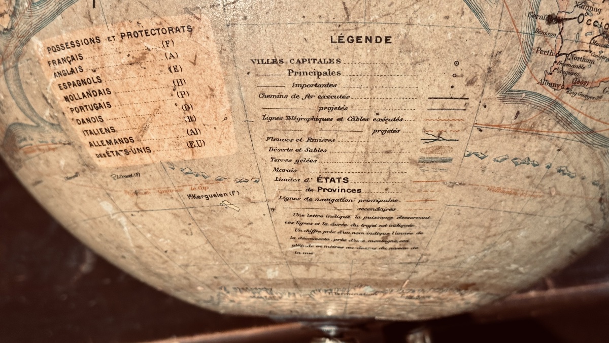 Mappamondo da tavolo, globo terrestre di Jean Forest, Parig - XIX sec.-photo-2