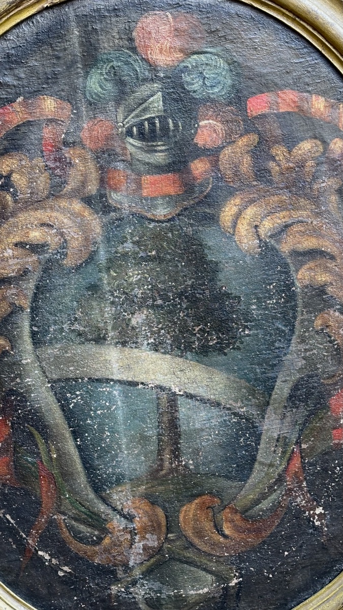 Dipinto, olio su tela, “Stemma” - Inizio del XVIII sec. -photo-4