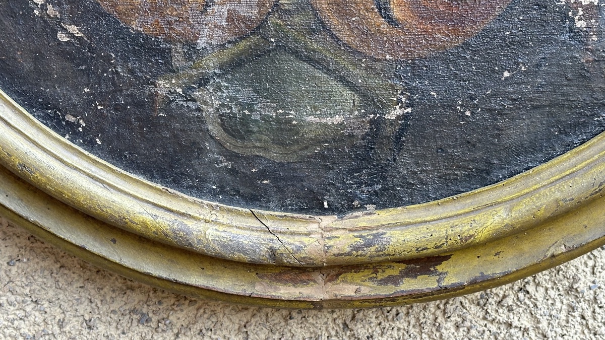 Dipinto, olio su tela, “Stemma” - Inizio del XVIII sec. -photo-4
