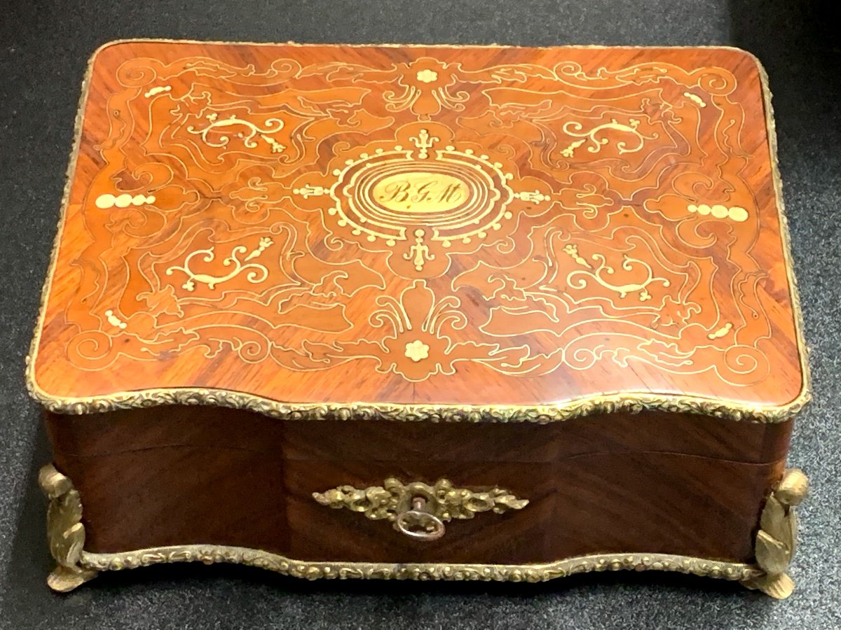 Boîte, coffret à Bijoux Incrustée - 19e Siècle