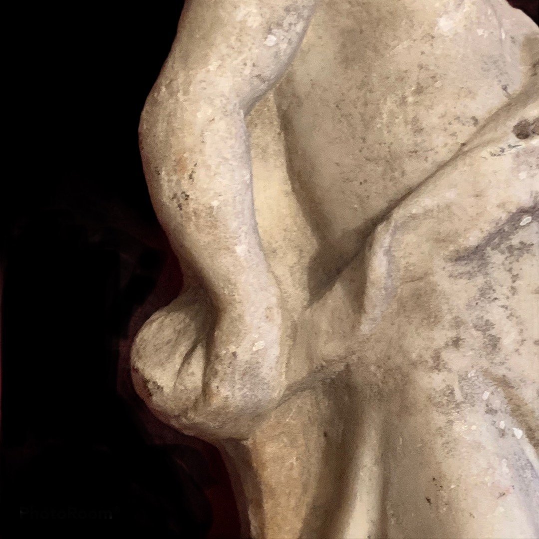 Sculpture Masculine (san Giovanni Baptiste?) En Marbre - XVII/xviii Siècle-photo-3