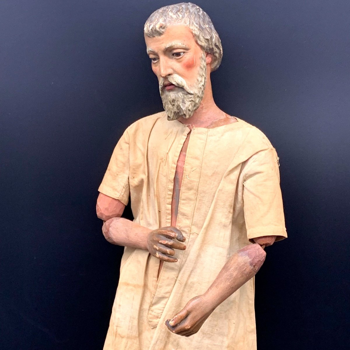 Manichino, scultura in legno policromo - XIX sec. 