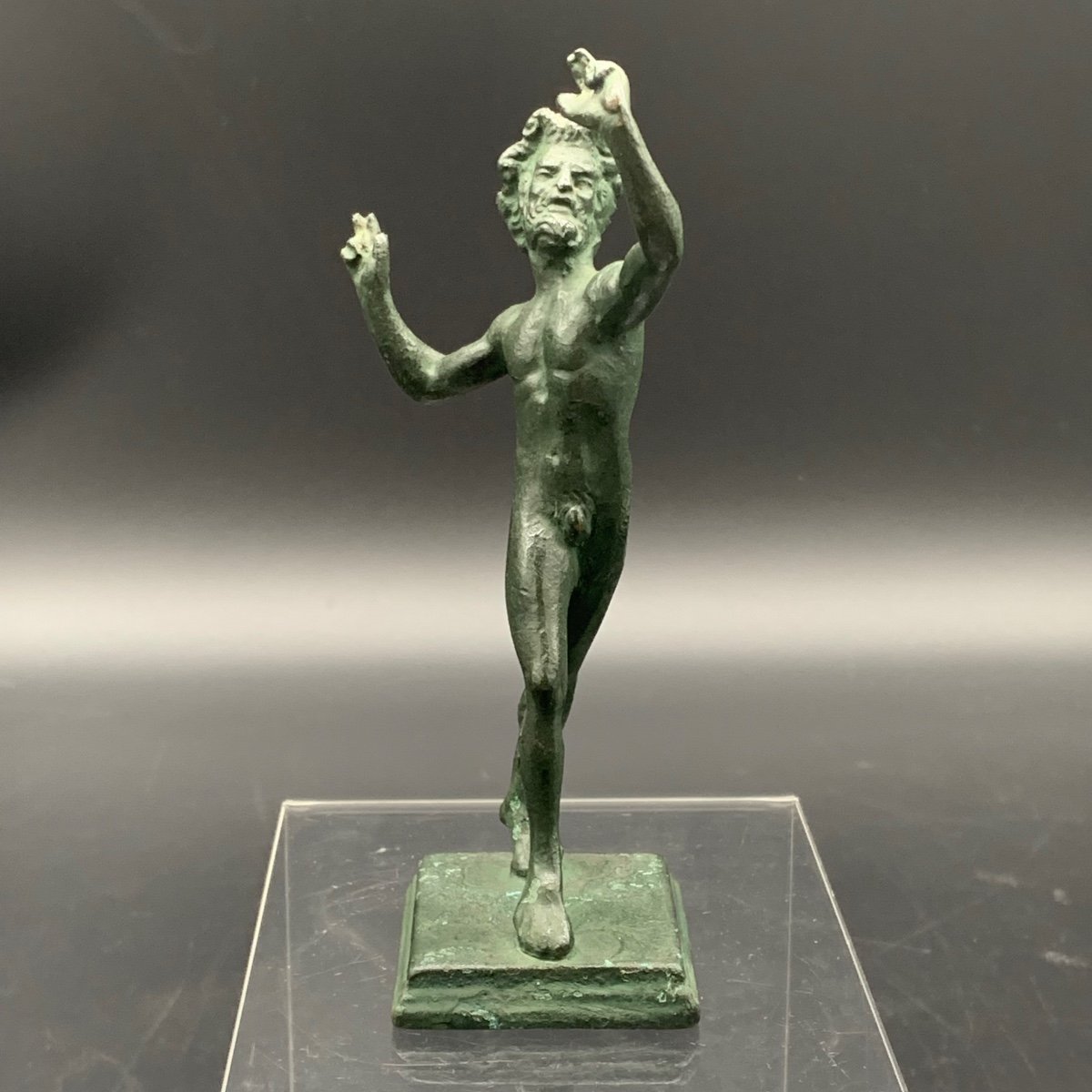 Faune Dansant En Bronze à Patine Verte - Napoleon III-photo-2