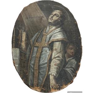 DIPINTO, olio su tela   Sant'Andrea Avellino - XVIII sec. 