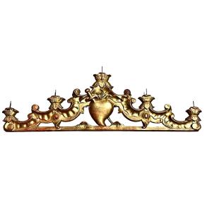 Fregio, portacandele in legno dorato "Sacro Cuore" - Luigi Filippo