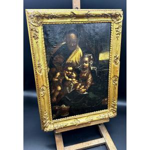 Quadro “Sacra famiglia”, olio su tavola - XIX SEC. 