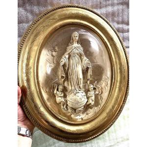 Altorilievo in schiuma di mare (silicato idrato di magnesio, calcite) - Luigi Filippo. 