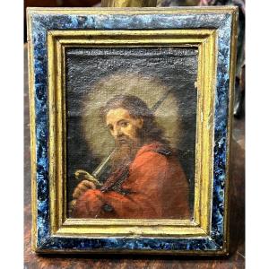 Dipinto olio su tela raffigurante Santo con spada "San Paolo" - XVIII sec. 