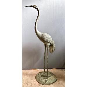 Scultura decorativa in bronzo raffigurante airone – Inizi del XX secolo
