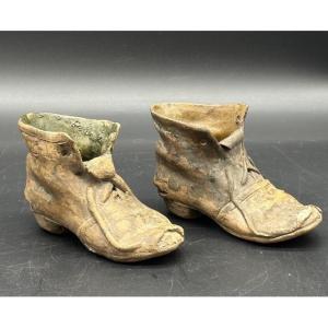 Coppia di calzari in terracotta - Primi '900
