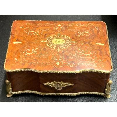Boîte, coffret à Bijoux Incrustée - 19e Siècle