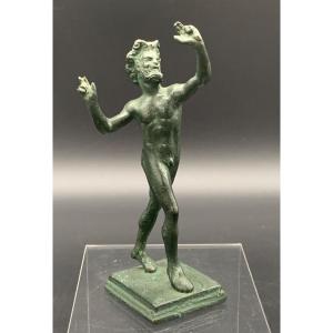 Faune Dansant En Bronze à Patine Verte - Napoleon III