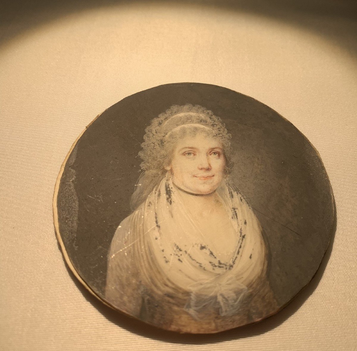 Miniatura ritratto  femminile. Epoca direttorio. 1790 circa .-photo-4