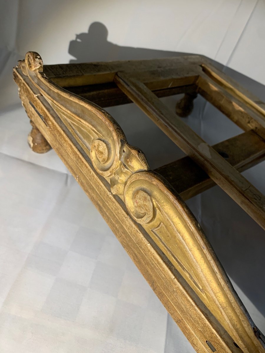 Leggio neoclassico in legno dorato. FINE XVIII secolo-photo-2