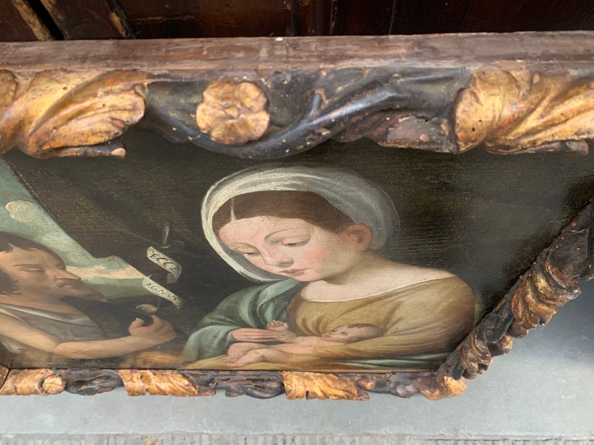 Inizio XVI secolo. Scuola veneziana. Madonna con Bambino e San Giovanni-photo-8