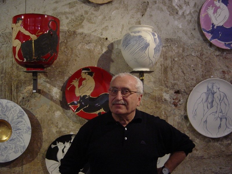 Ceramica Pop-Art  di Marco Silombria.  Achille e Centauro Chirone.-photo-3