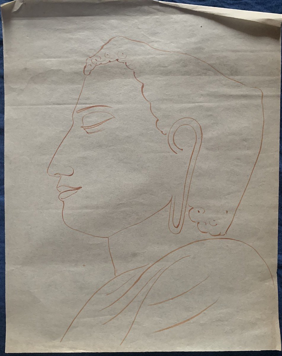 Pollonnaruwa. Sri Lanka. 7 disegni del pittore viaggiatore Induista/Buddista. ​​​​​Inizi XX sec-photo-1