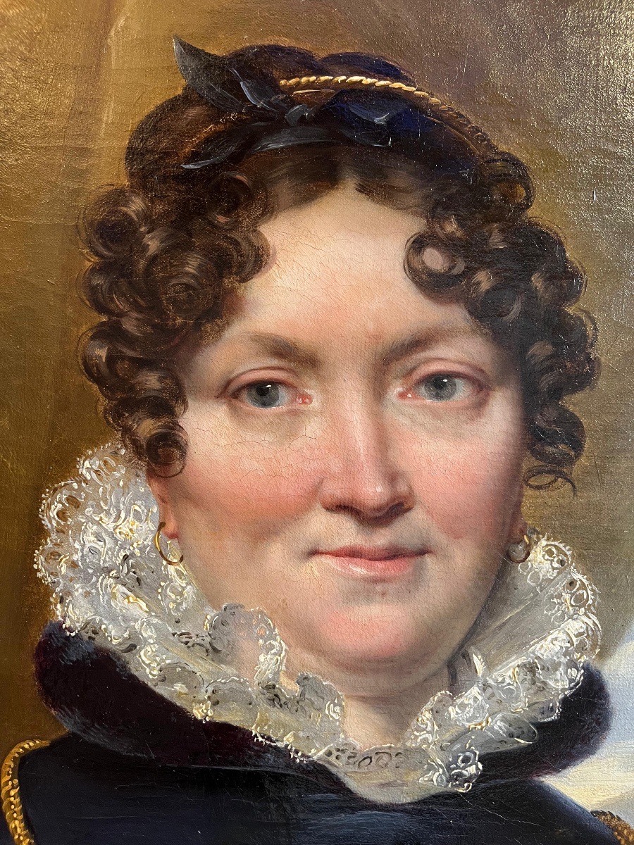 Ca. 1820 Ritratto di donna. Léon Cogniet (1794-1880, Parigi), attribuito.-photo-3