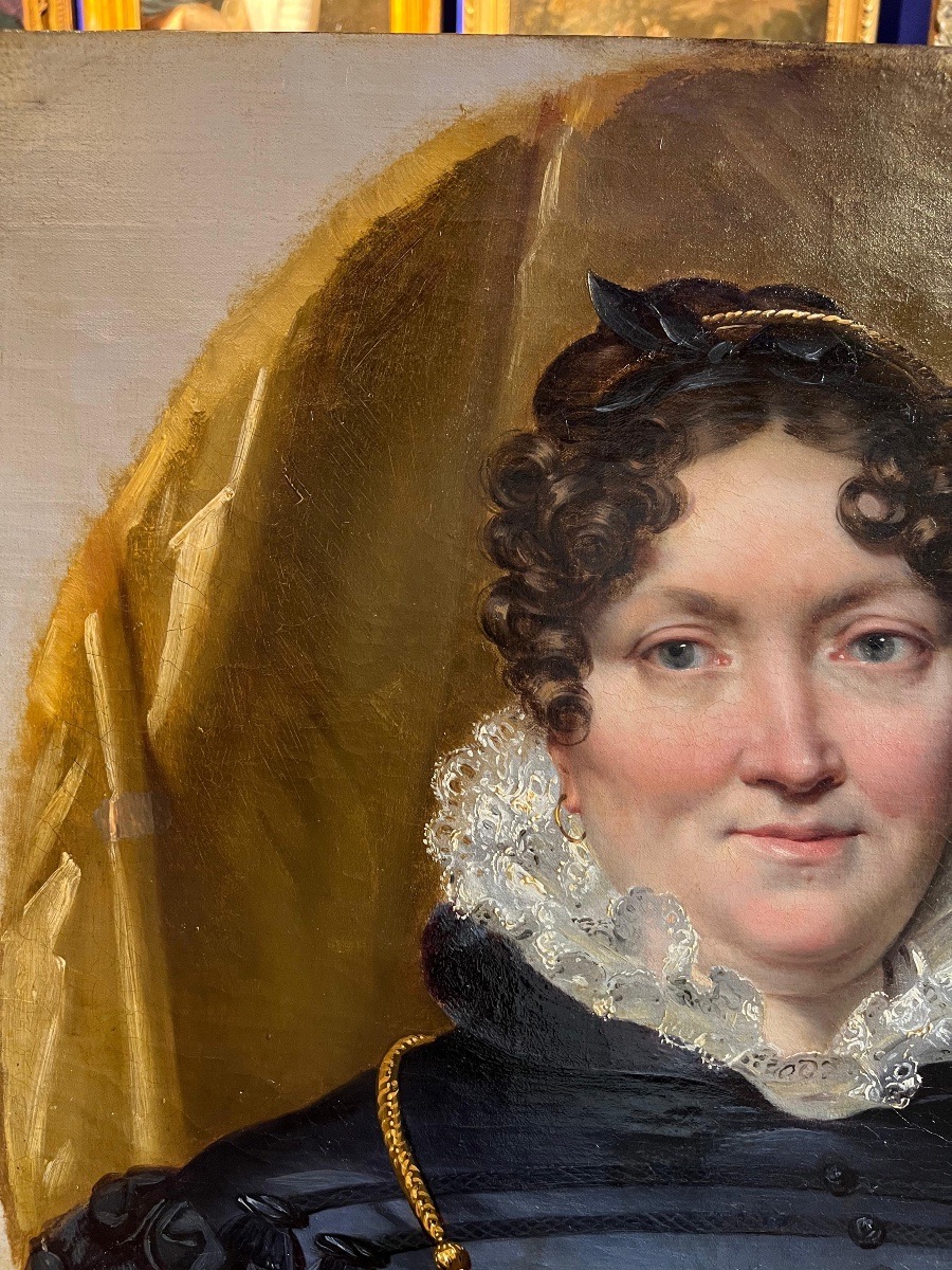 Ca. 1820 Ritratto di donna. Léon Cogniet (1794-1880, Parigi), attribuito.-photo-4