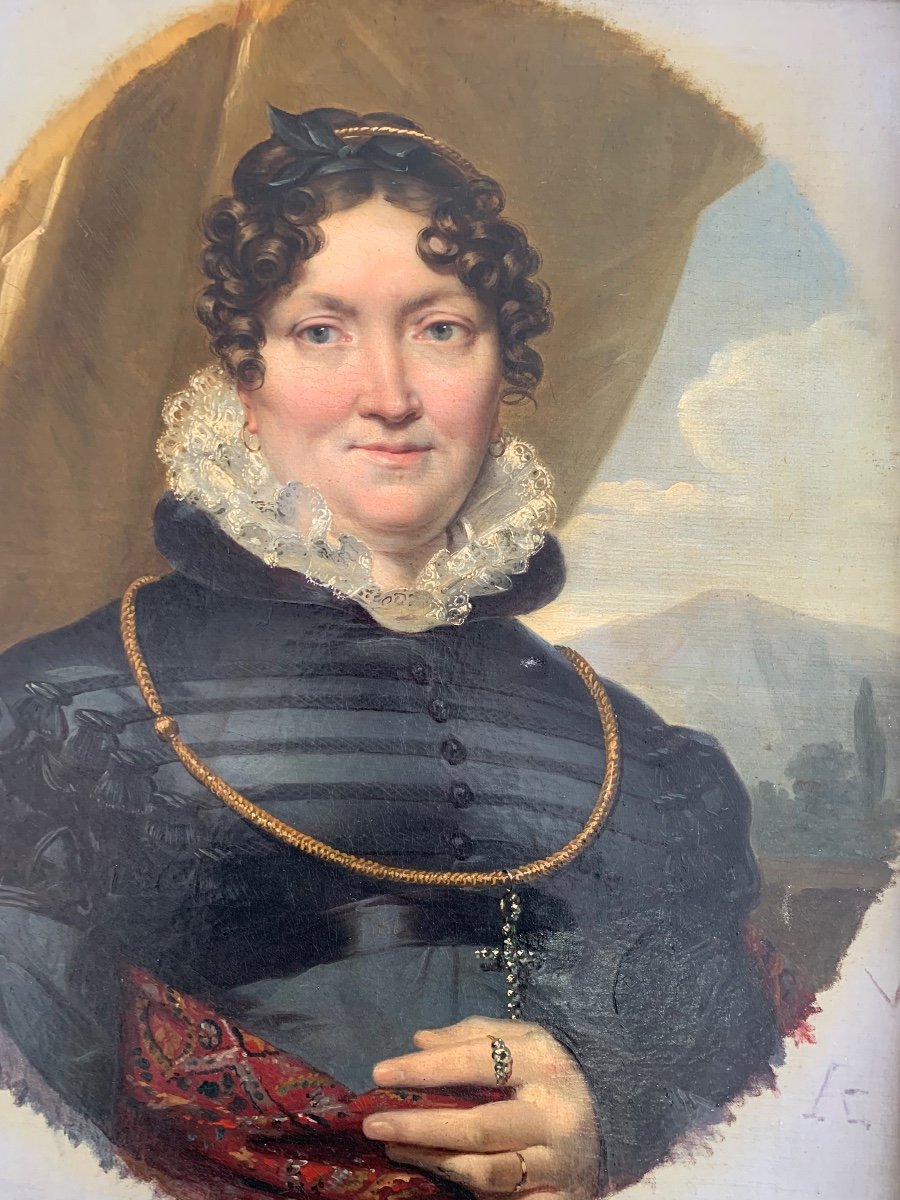 Ca. 1820 Ritratto di donna. Léon Cogniet (1794-1880, Parigi), attribuito.-photo-3
