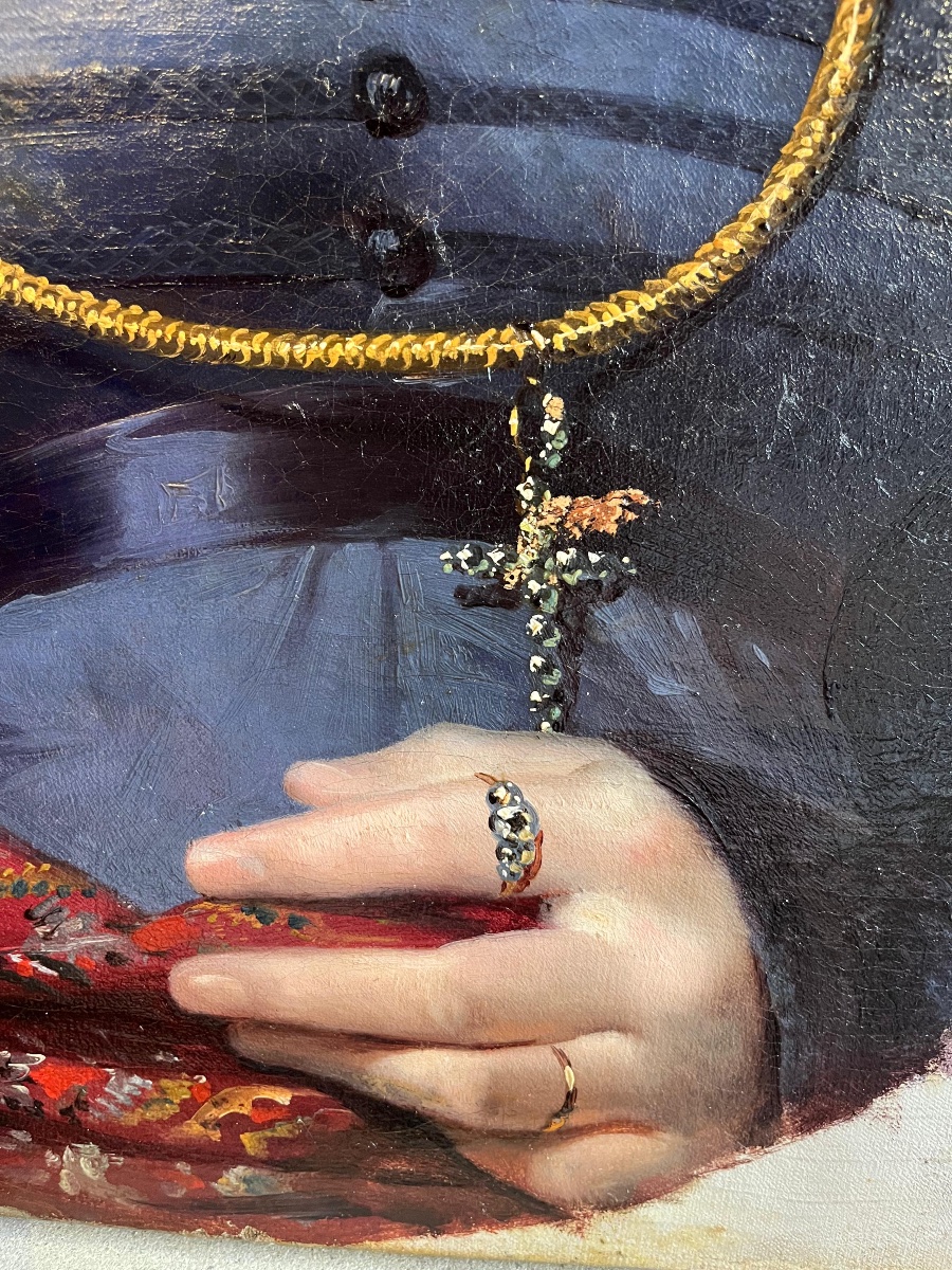 Ca. 1820 Ritratto di donna. Léon Cogniet (1794-1880, Parigi), attribuito.-photo-6