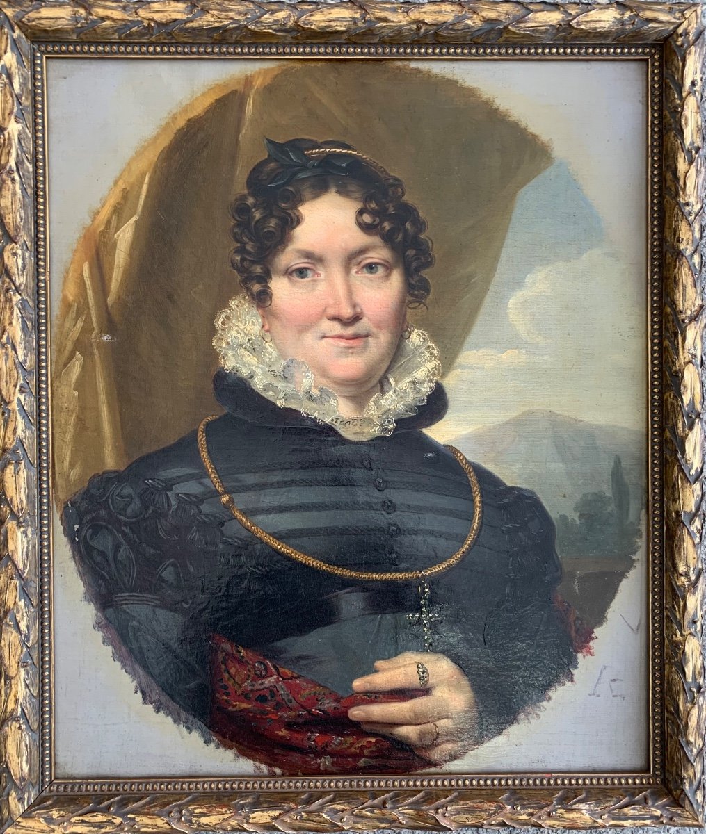 Ca. 1820 Ritratto di donna. Léon Cogniet (1794-1880, Parigi), attribuito.
