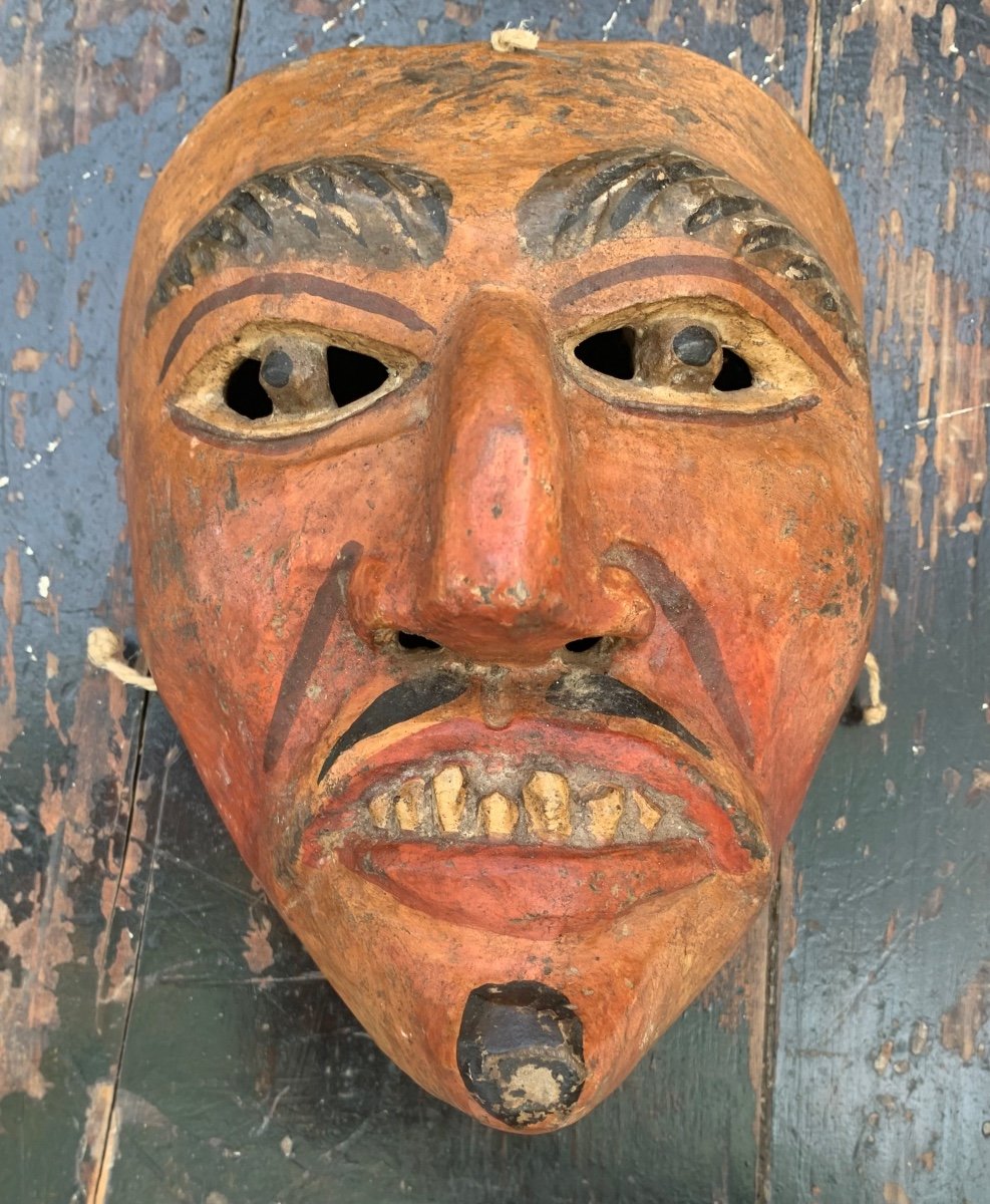 Guatemala. Maschera di Baila de la Conquista. Inizio XX secolo.-photo-2