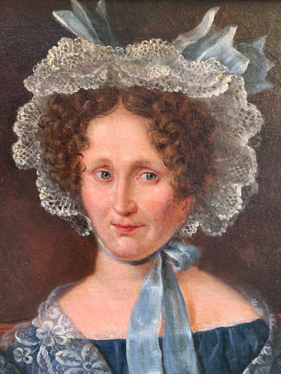 Dama, epoca 1830, ritratto con gioielli in micromosaico-photo-5