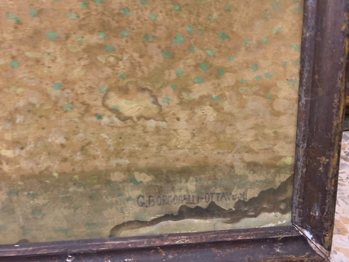 Memento mori, memento vivere: Grande dipinto con ghirlanda, Airone cenerino ed un Cranio-photo-1