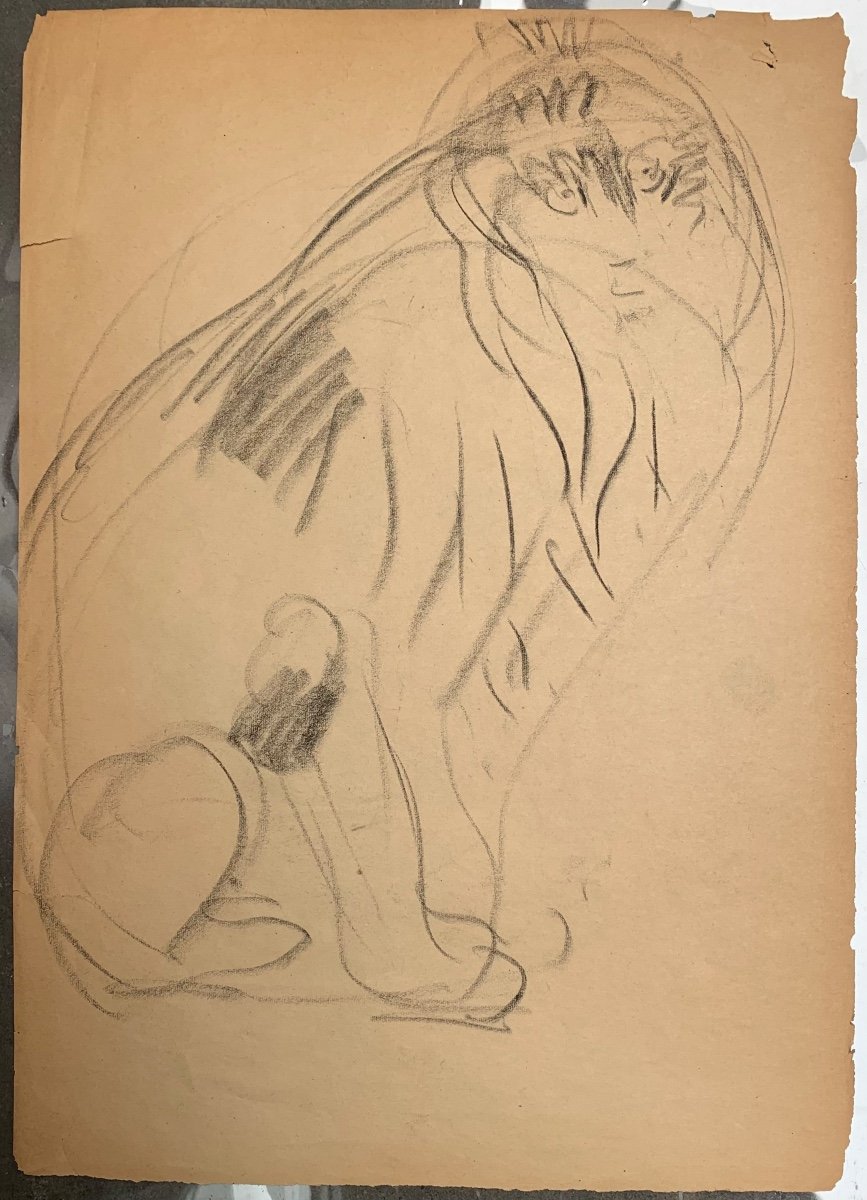 Disegno di animali felini del Artista Francese Gustave GUETANT (1873-1953) -photo-3