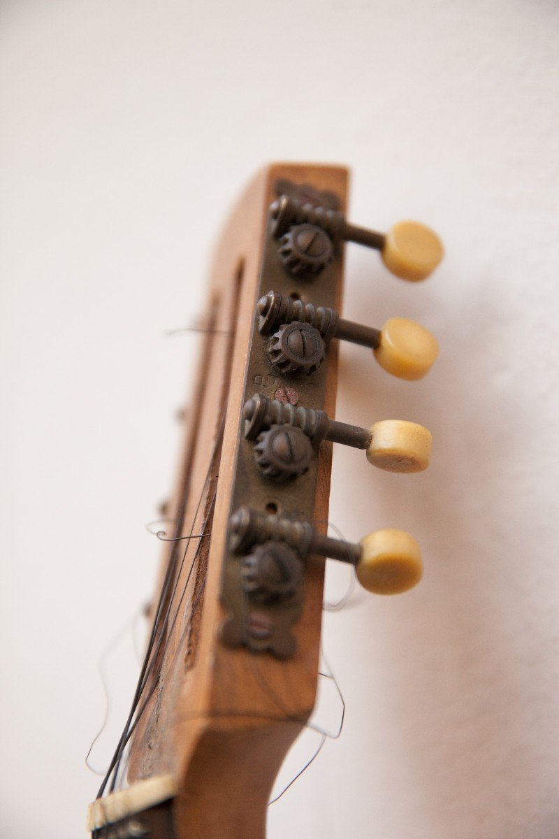 Banjo firmato Achille Jacomoni con intarsio, epoca Art Deco. -photo-5
