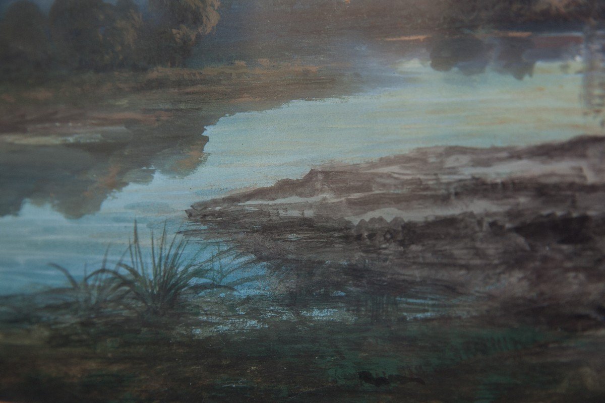 P. Pascal. Paesaggio con Pastore Ciociaro, il Ponte sul Tevere e le Rovine Antiche. 1880 ca.-photo-2