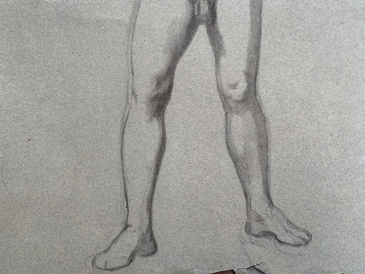 Studio anatomio preparatorio per figura del uomo con mani sul viso. XIX secolo.-photo-2