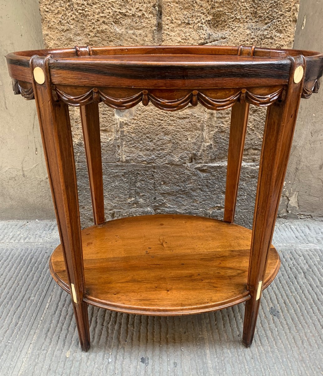 Tavolino Ovale Art Deco a due ripiani, circa 1920-30