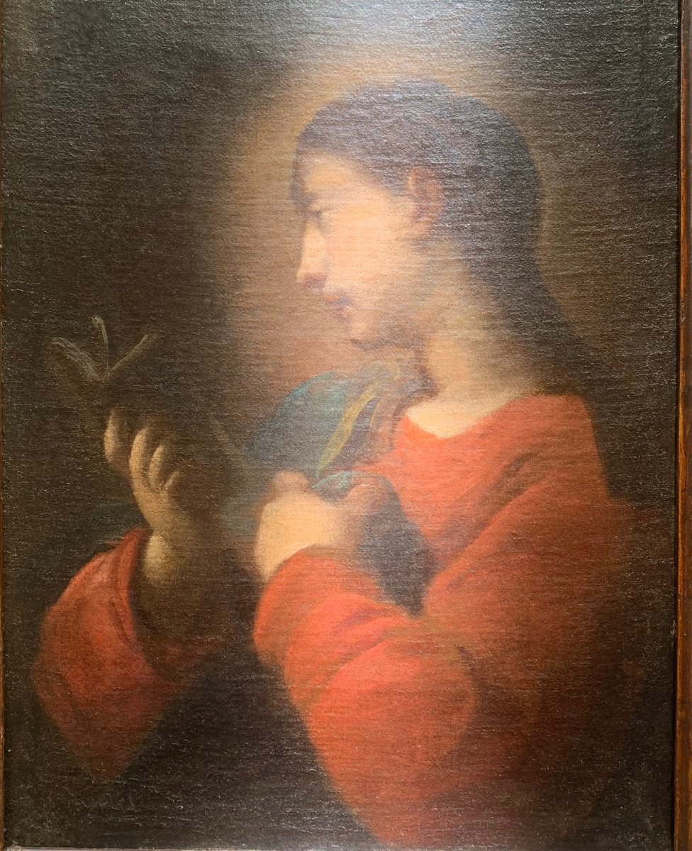 Madonna con il libro. Scuola Genovese. Seguace di Bernardo Strozzi. XVII secolo-photo-7