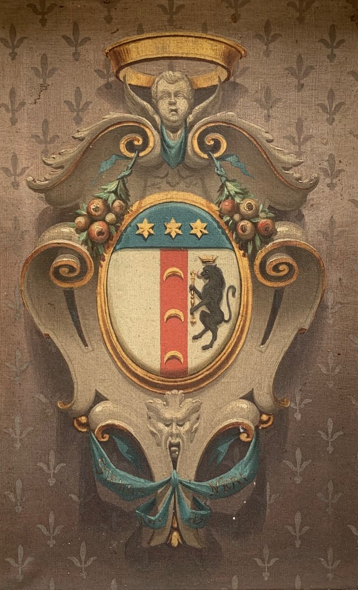 Dipinto con stemma famiglia Neri. Anno 1891.-photo-7
