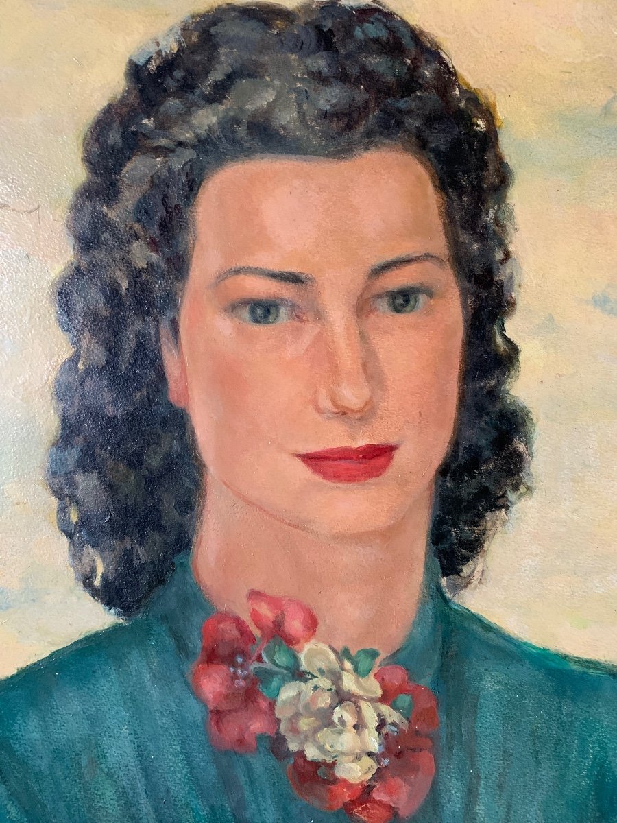 Ritratto di donna, anni 1940-50. Firmato Vera d’Angara, attrice italo-russa.-photo-5