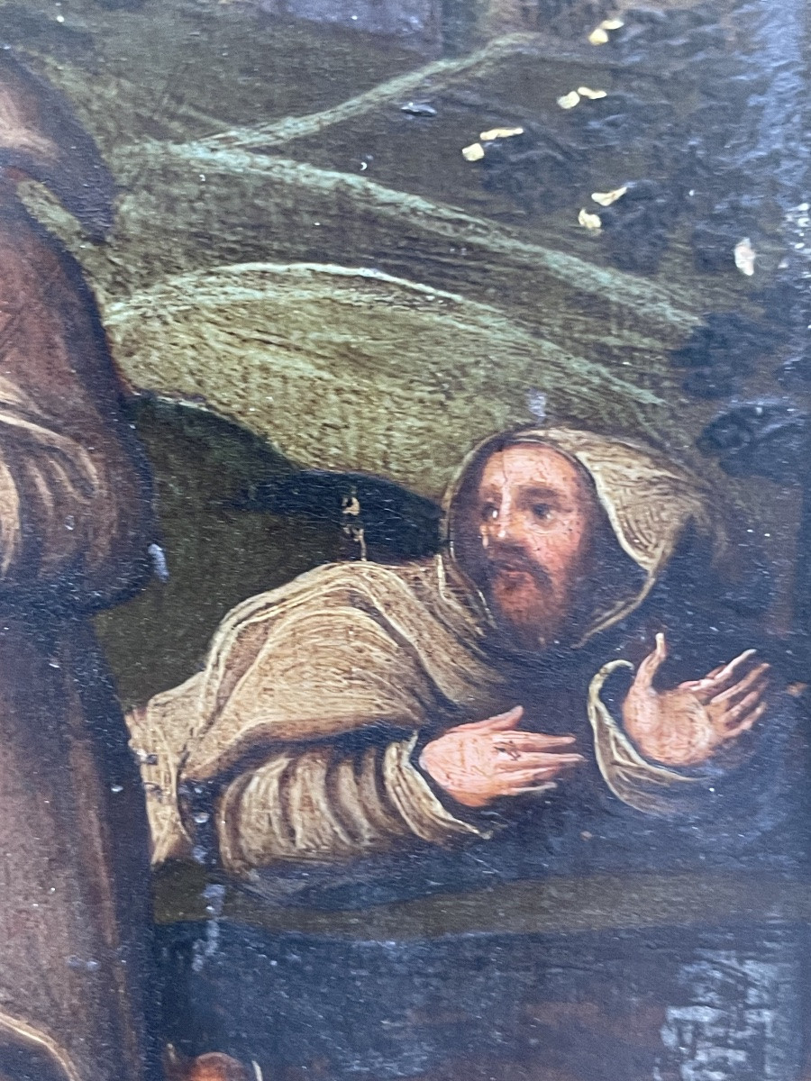 San Francesco riceve le stimmate Olio su rame, scuola fiamminga, XVII secolo-photo-4